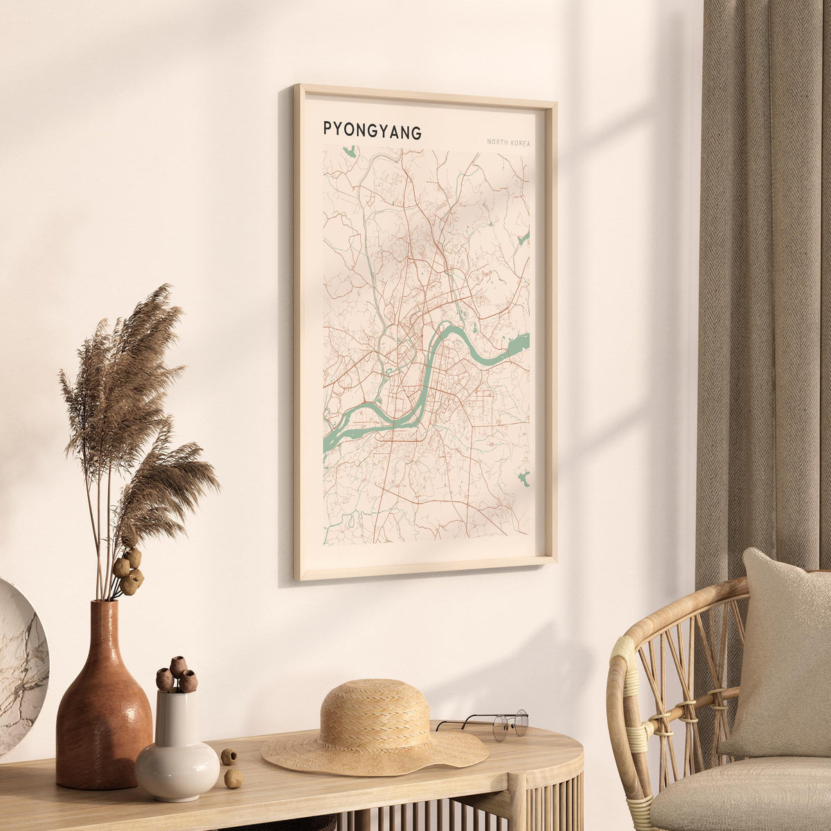 pyongyang, north korea map poster - image 2