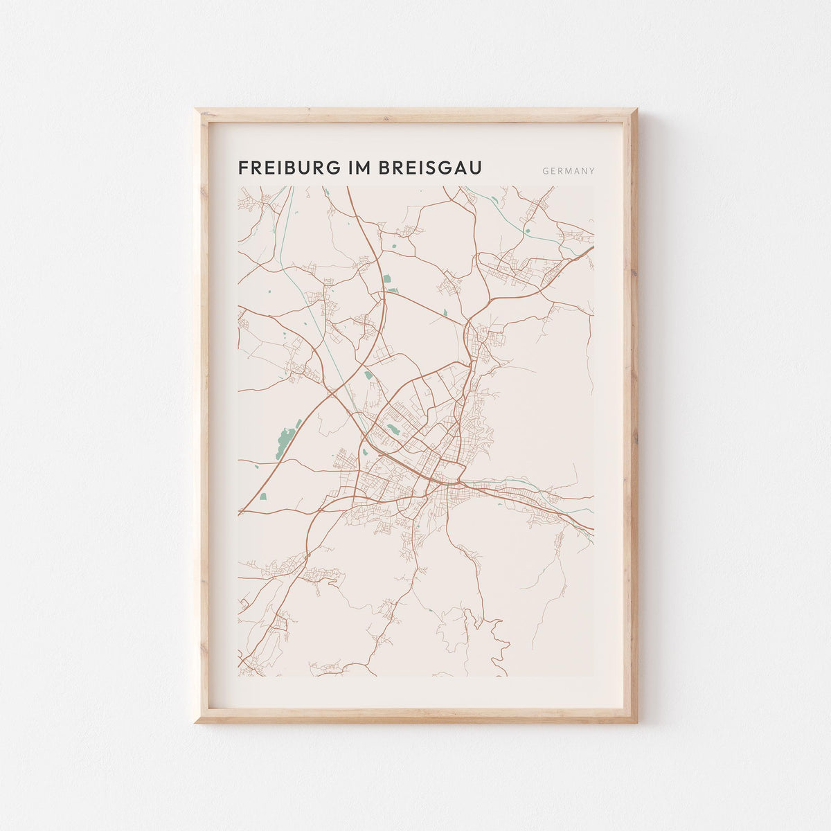 freiburg im breisgau germany map poster - image 1