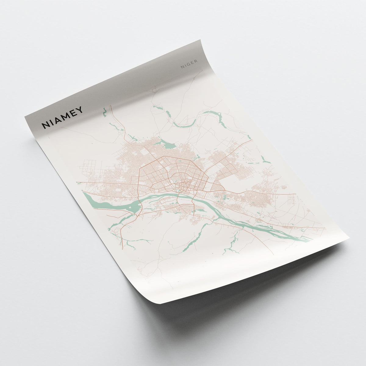 niamey, niger map poster - image 4