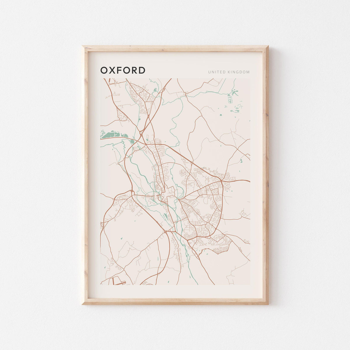 oxford, united kingdom map poster - image 1