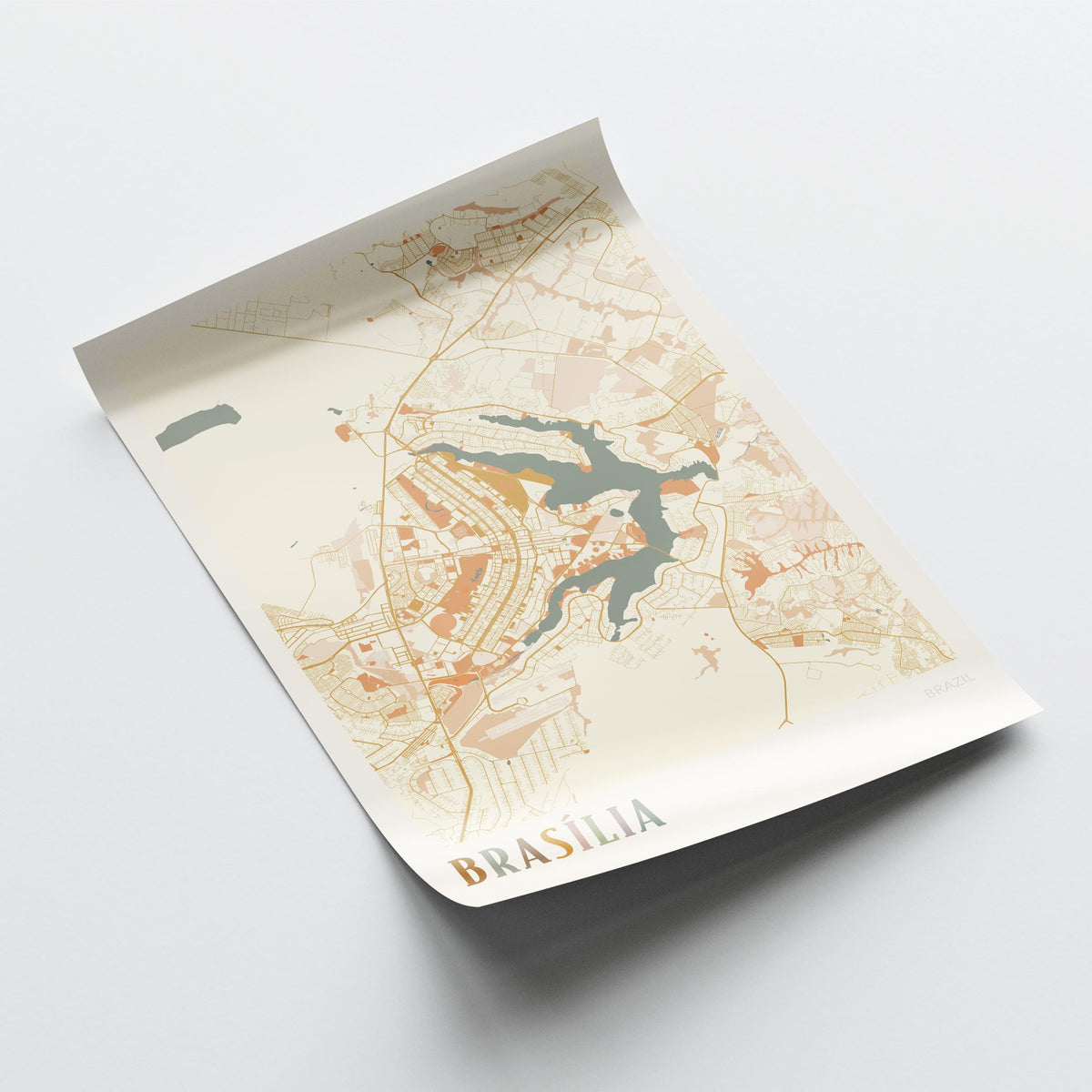 brasilia, brazil map poster - image 4