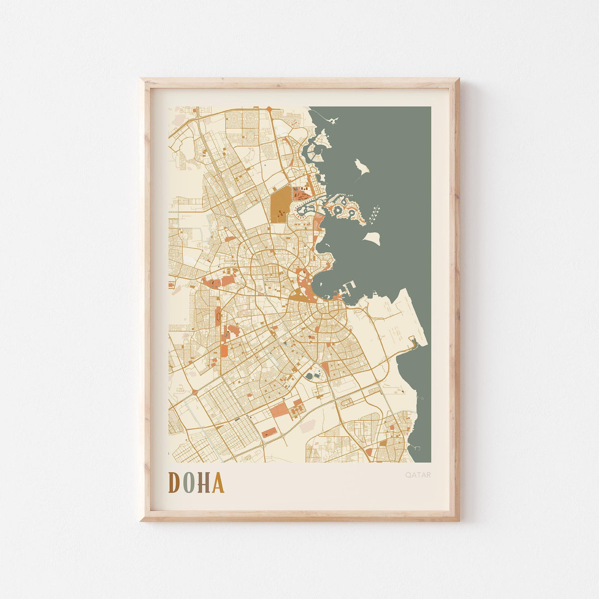 doha, qatar map poster - image 1