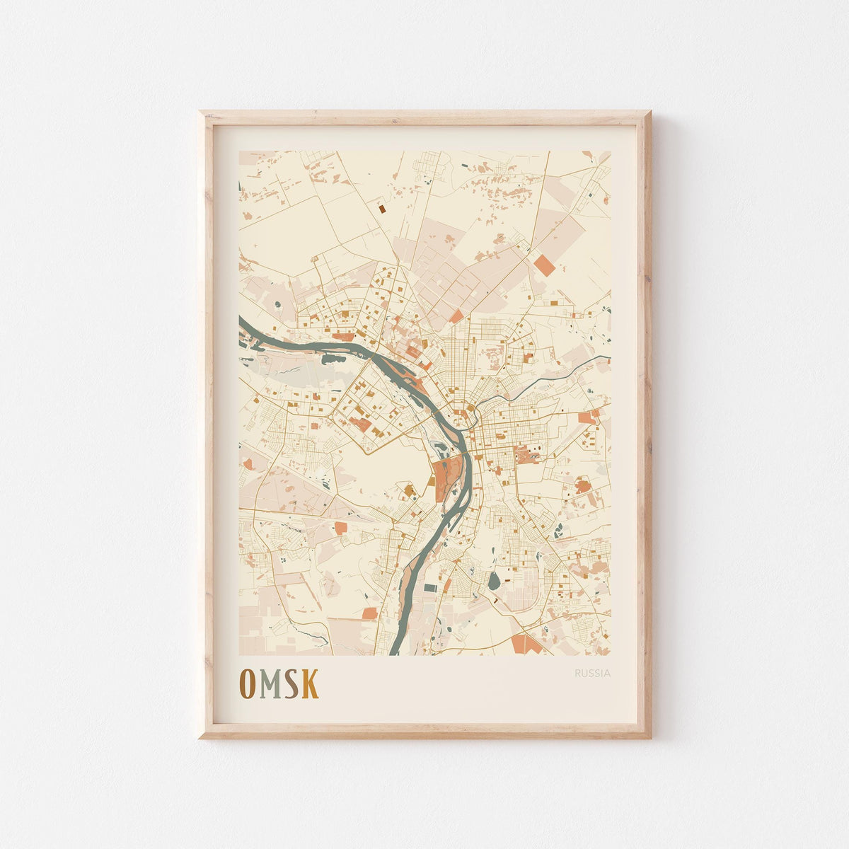 omsk russia map poster - image 1