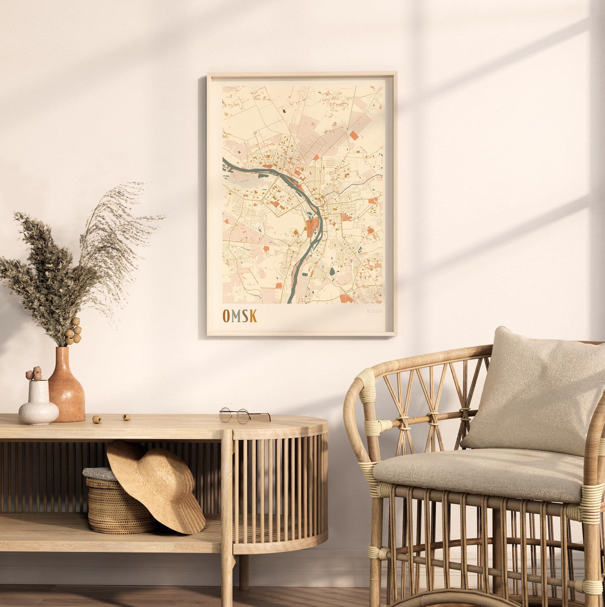 omsk russia map poster - image 3