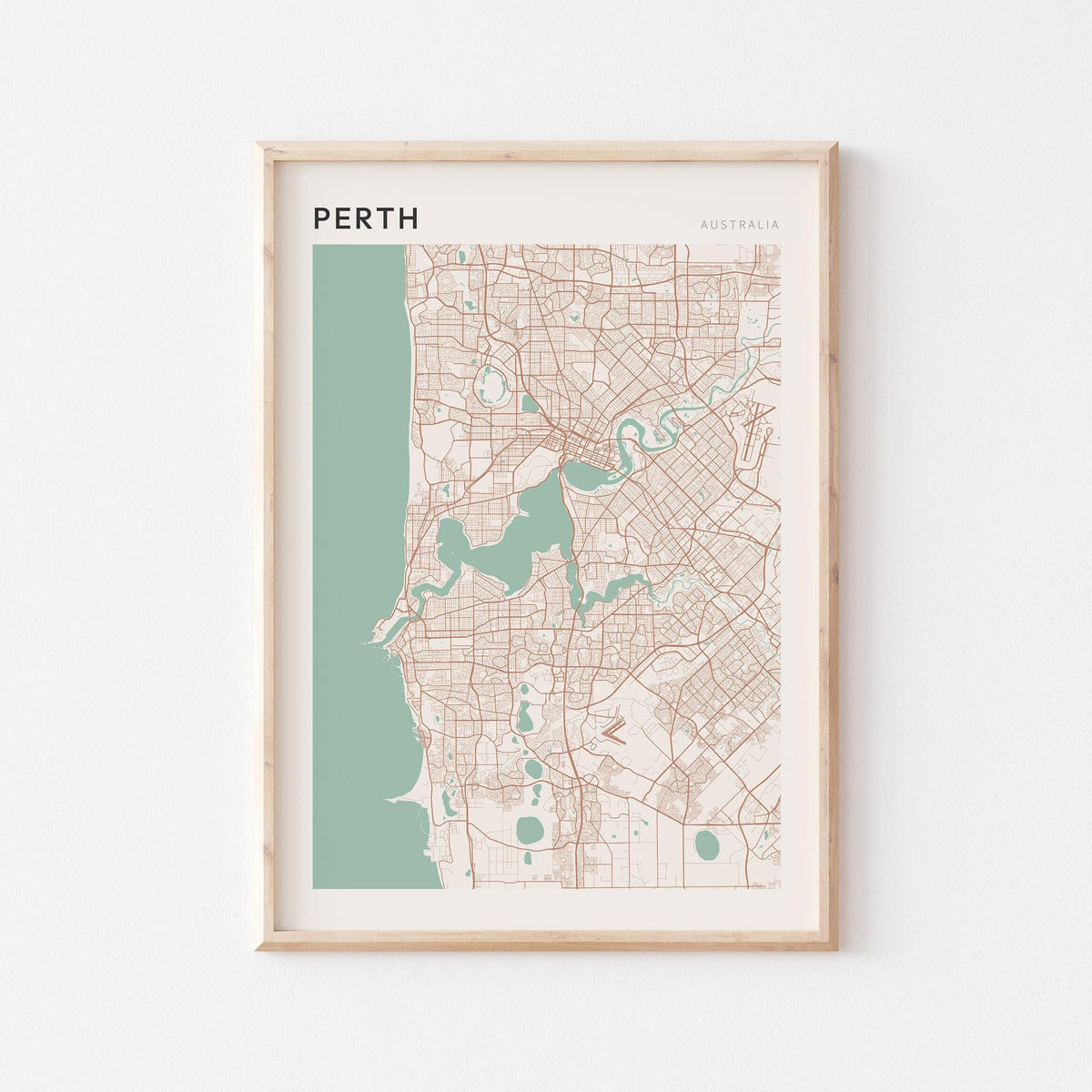 perth, australia map poster - image 1
