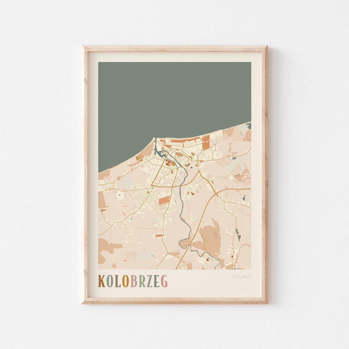 kolobrzeg poland map poster - image 1