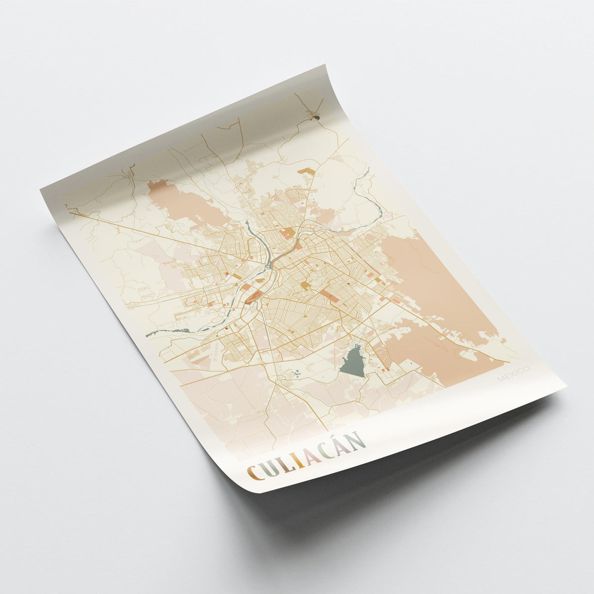 culiacan, mexico map poster - image 4