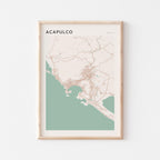 acapulco, mexico map poster - image 1
