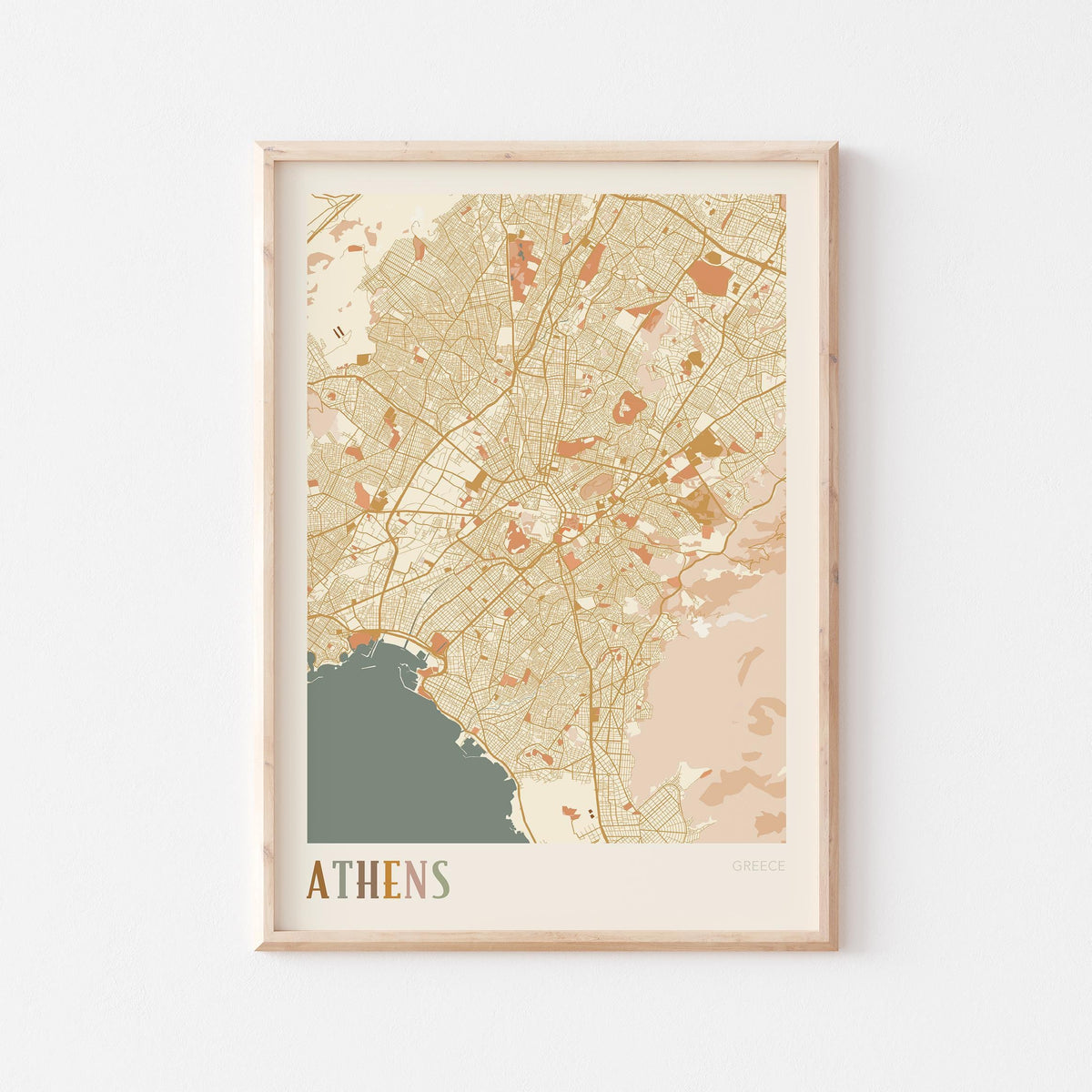athens greece map poster - image 1
