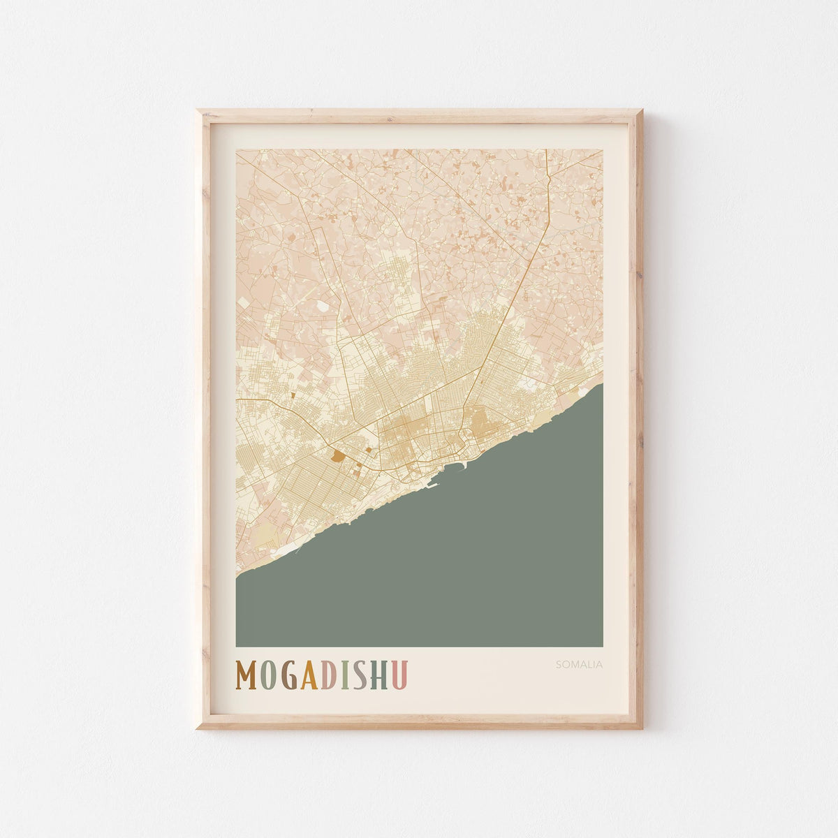 mogadishu, somalia map poster - image 1
