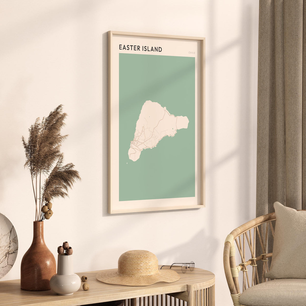 easter island, chile map poster - image 2