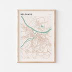 belgrade serbia map poster - image 1