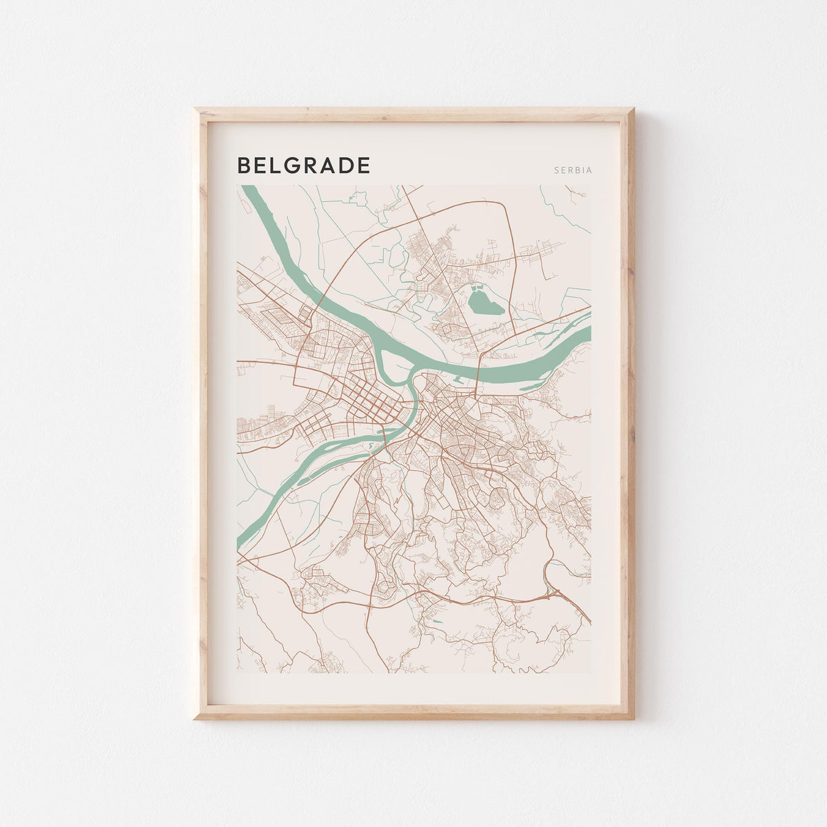 belgrade serbia map poster - image 1