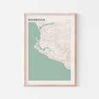 monrovia, liberia map poster - image 1