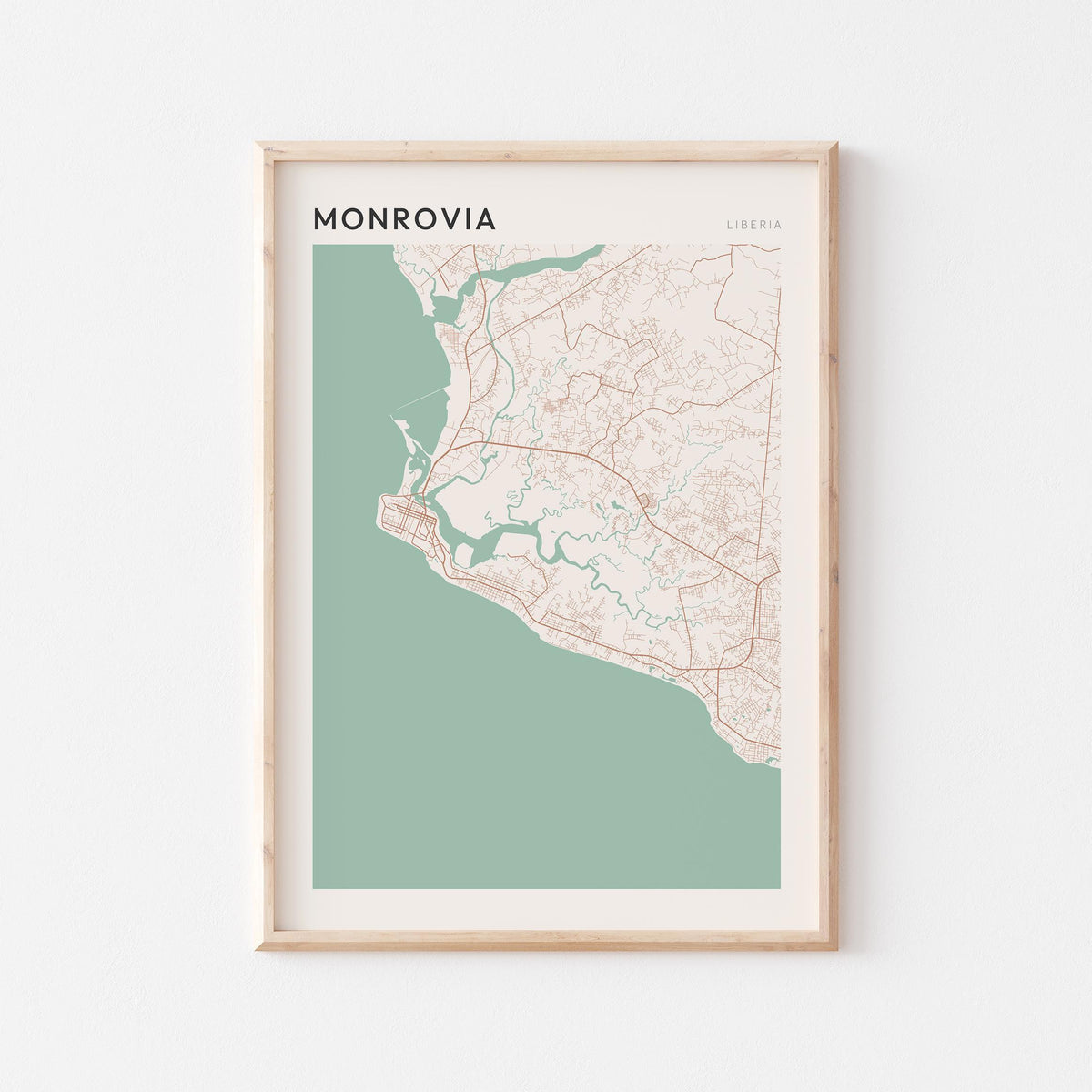 monrovia, liberia map poster - image 1