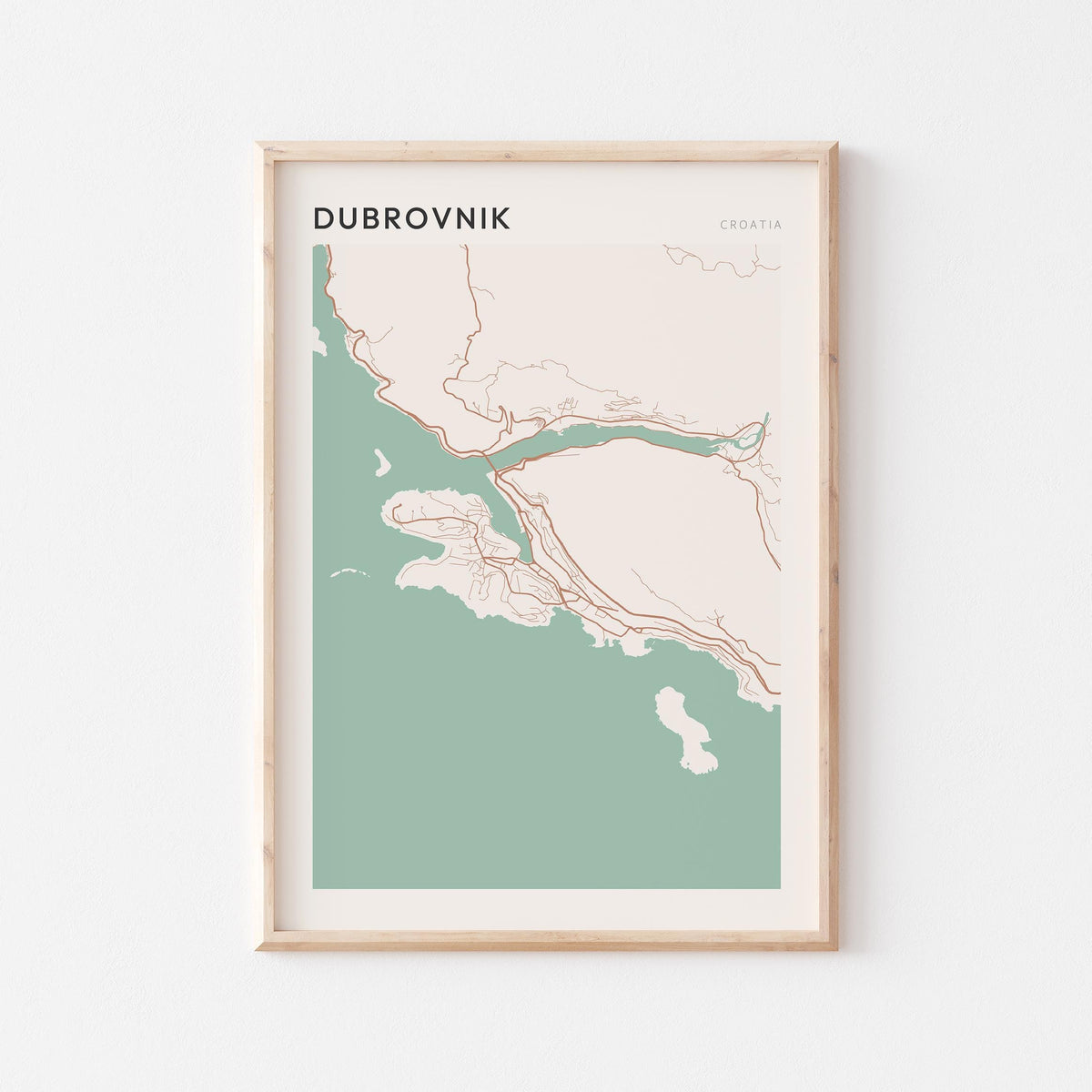 dubrovnik croatia map poster - image 1