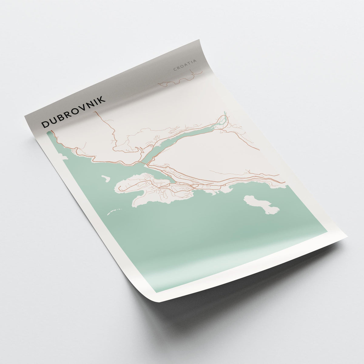 dubrovnik croatia map poster - image 4