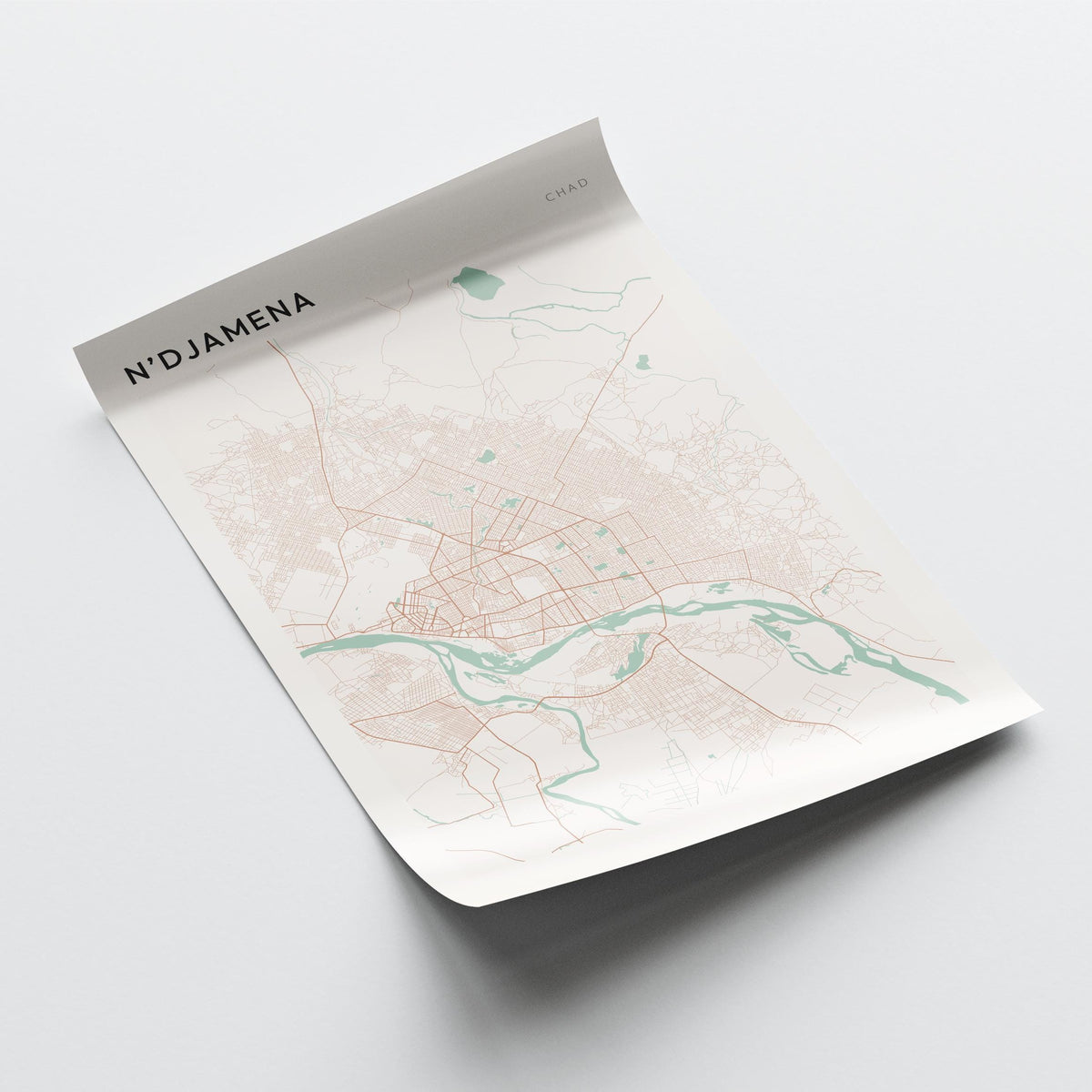 n'djamena, chad map poster - image 4
