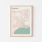 swansea, united kingdom map poster - image 1