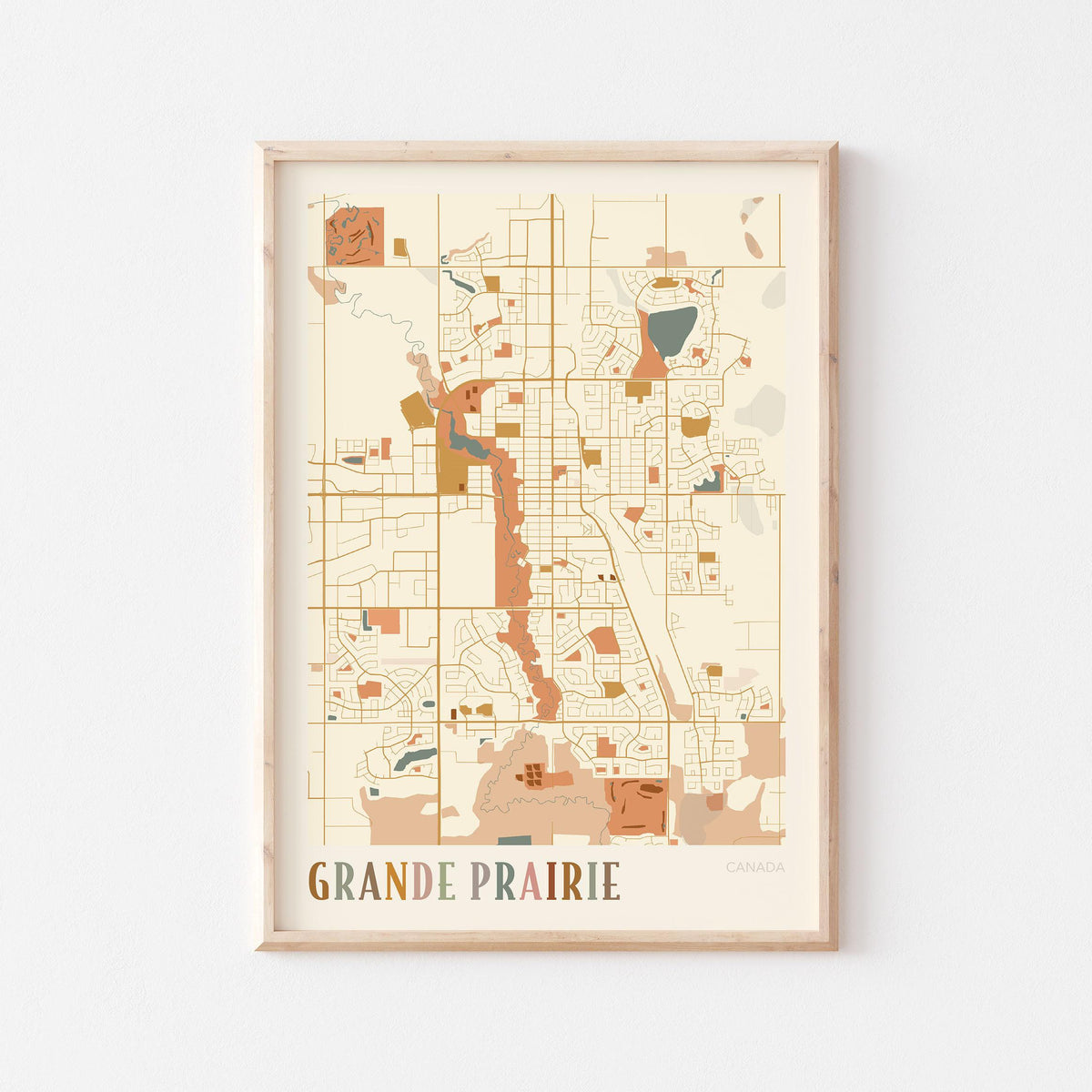 grande prairie, alberta map poster - image 1