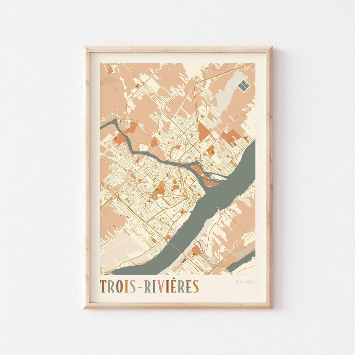 trois-rivieres, quebec map poster - image 1