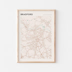bradford, united kingdom map poster - image 1