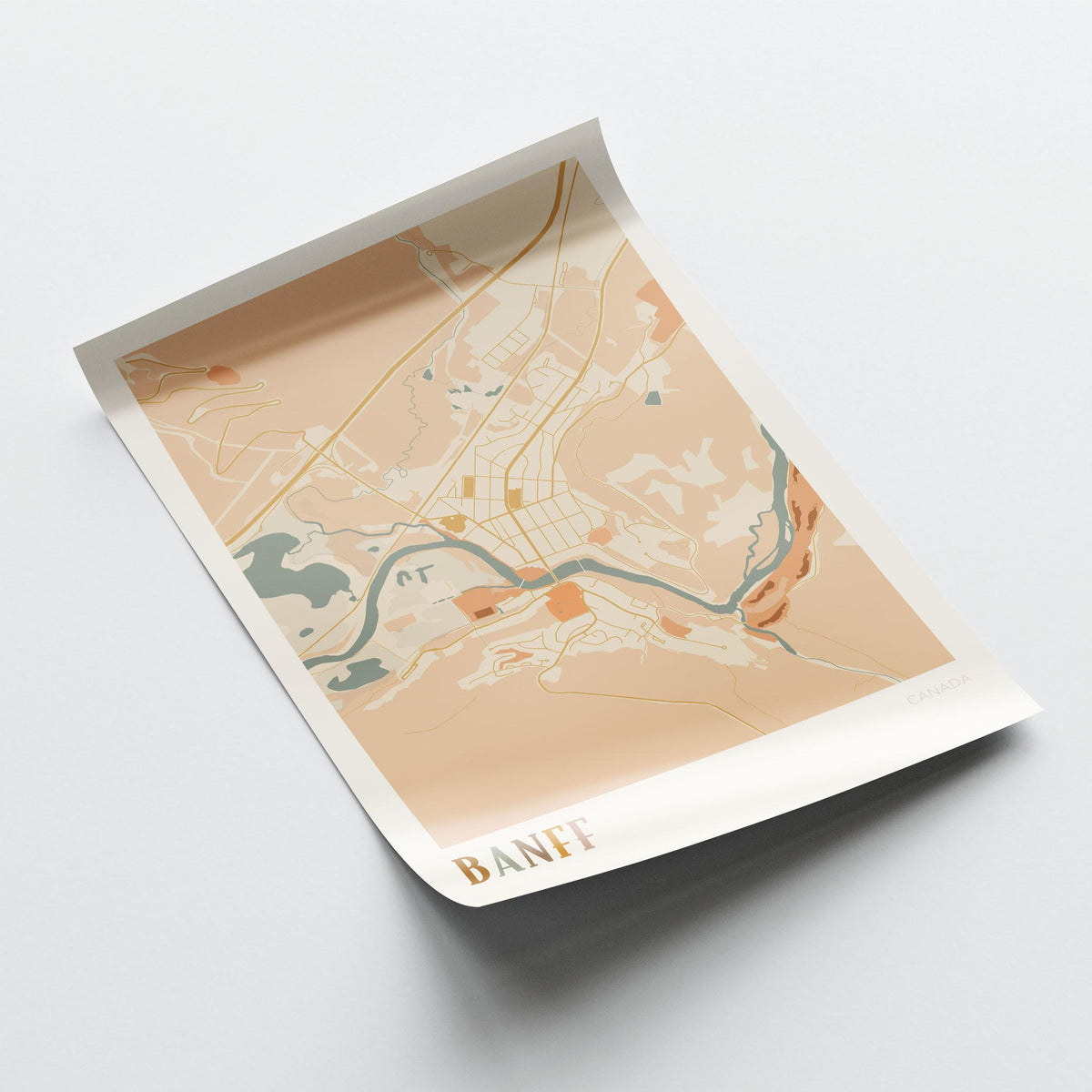 banff, alberta map poster - image 3