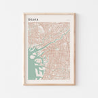 osaka, japan map poster - image 1
