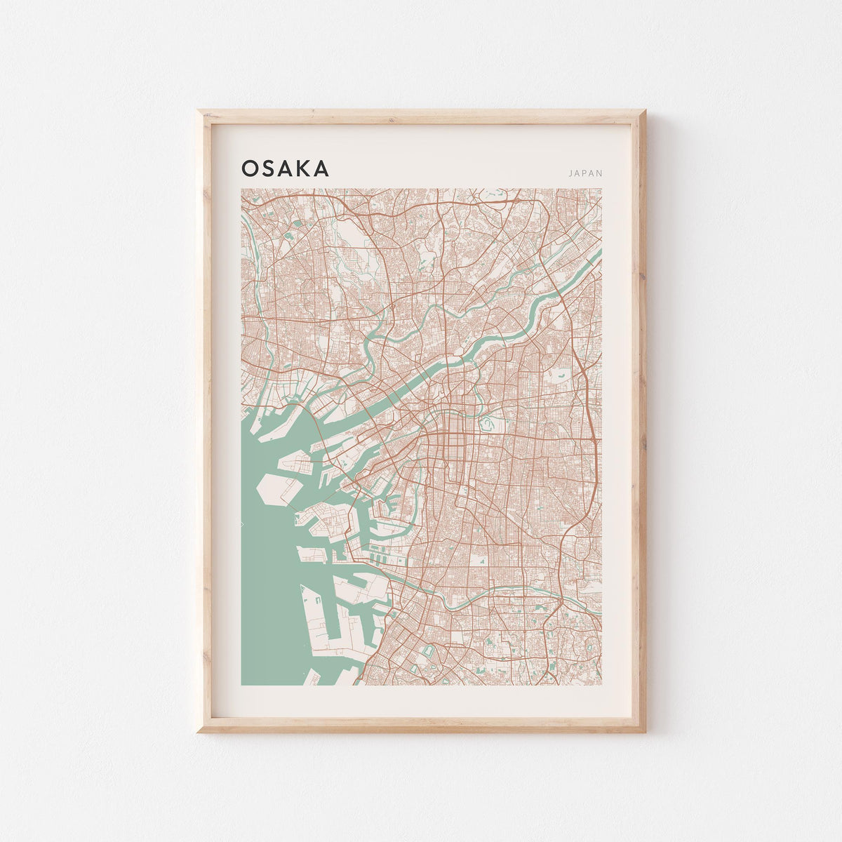 osaka, japan map poster - image 1
