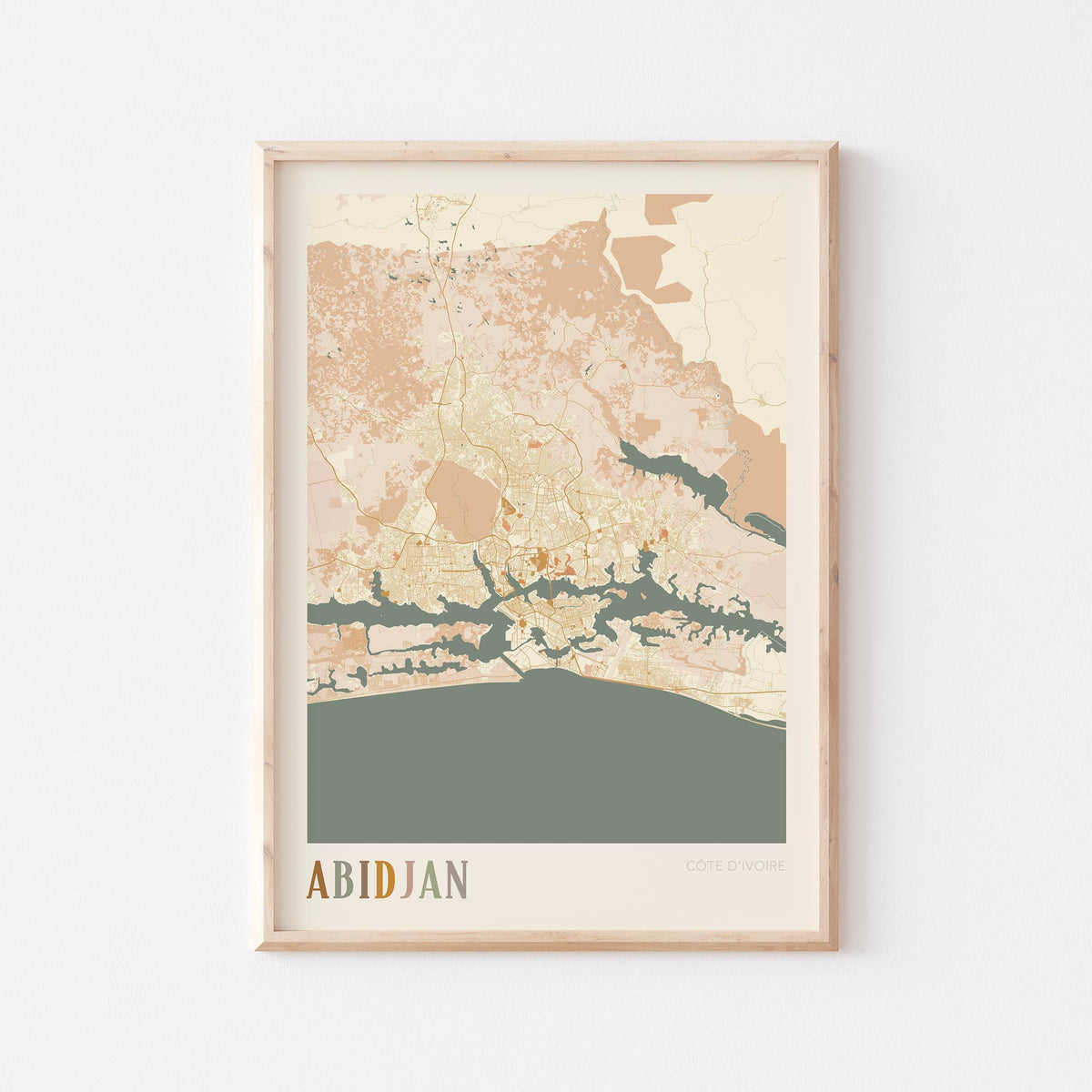 abidjan, cote d'ivoire map poster - image 1