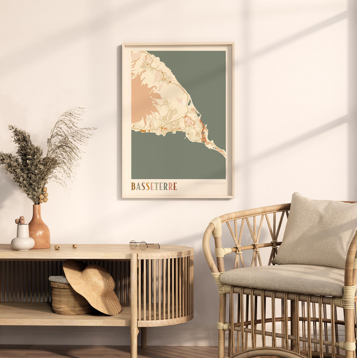 basseterre, saint kitts and nevis map poster - image 3