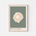 tristan de cunha, saint helena map poster - image 1