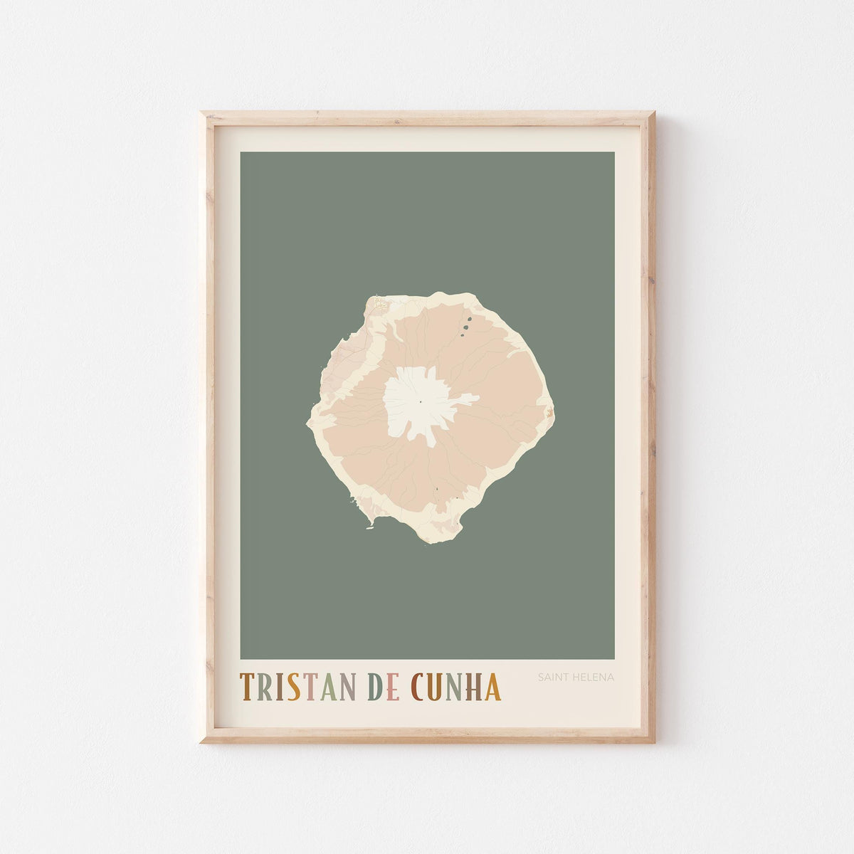 tristan de cunha, saint helena map poster - image 1