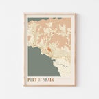 port of spain, trinidad and tobago map poster - image 1