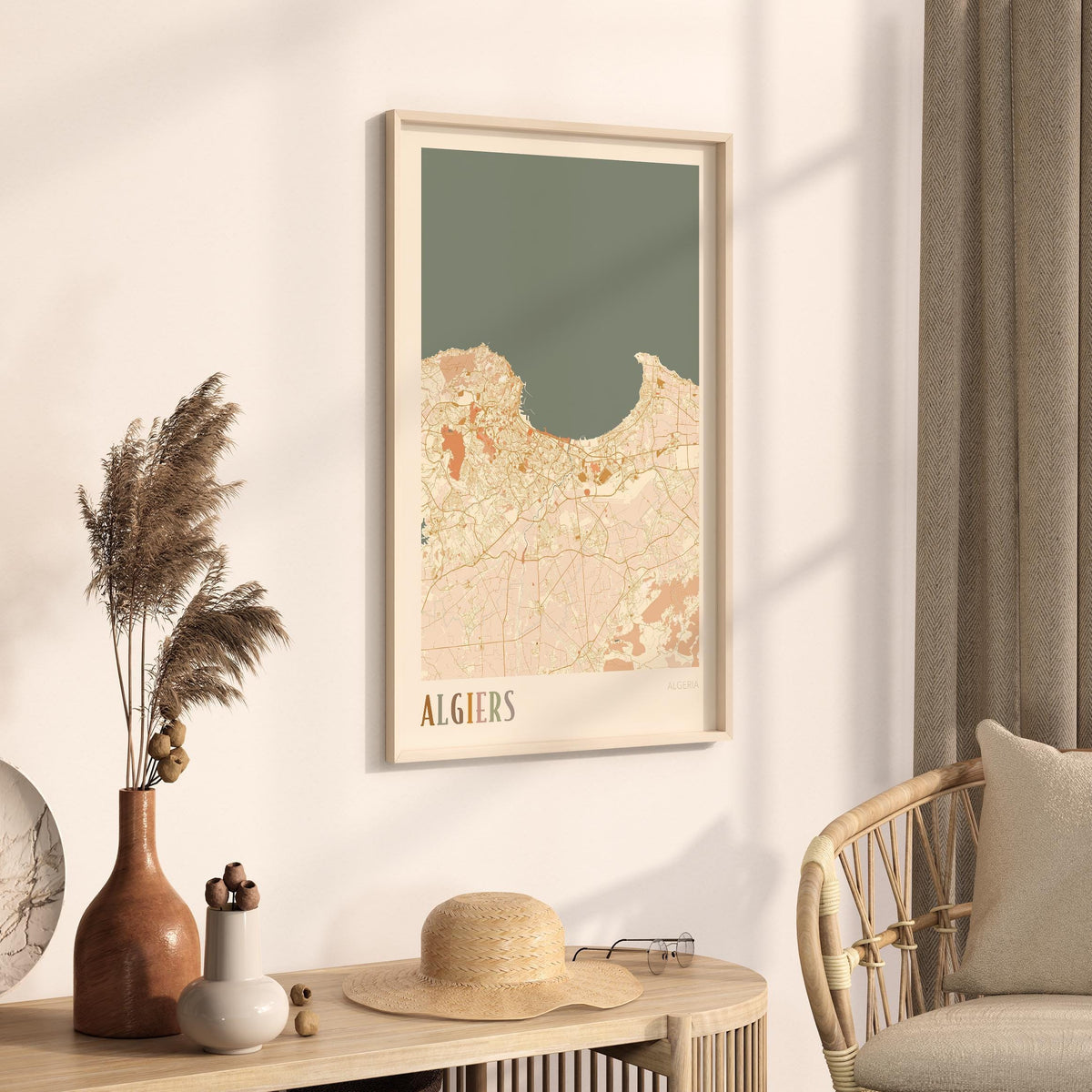algiers, algeria map poster - image 2