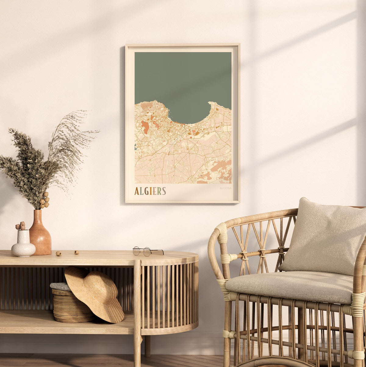 algiers, algeria map poster - image 3