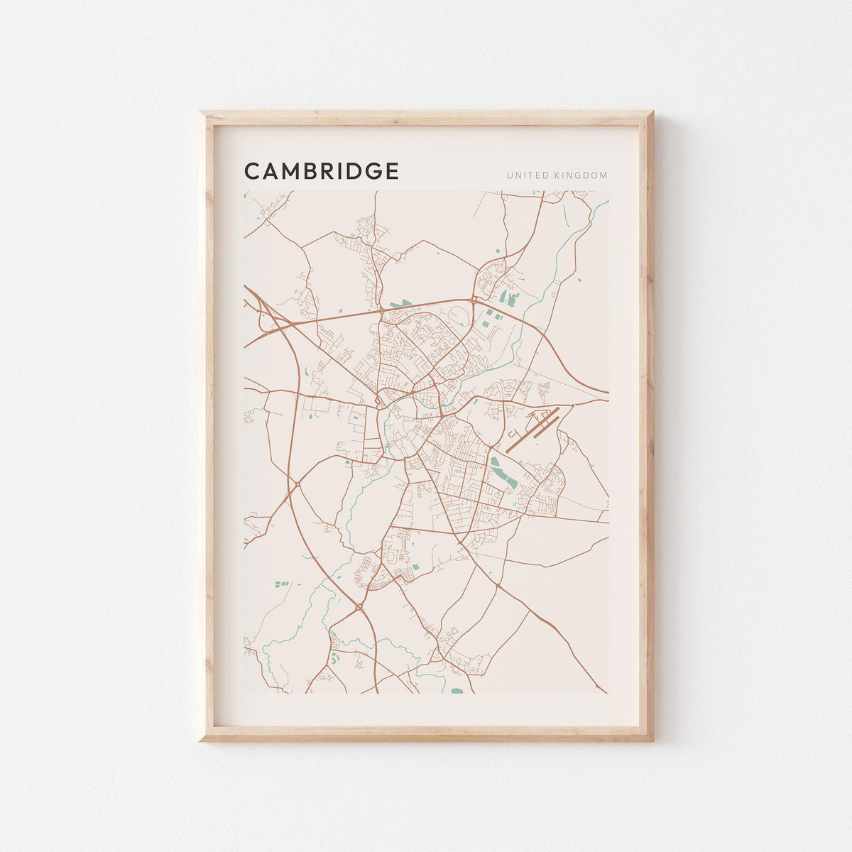 cambridge, united kingdom map poster - image 1