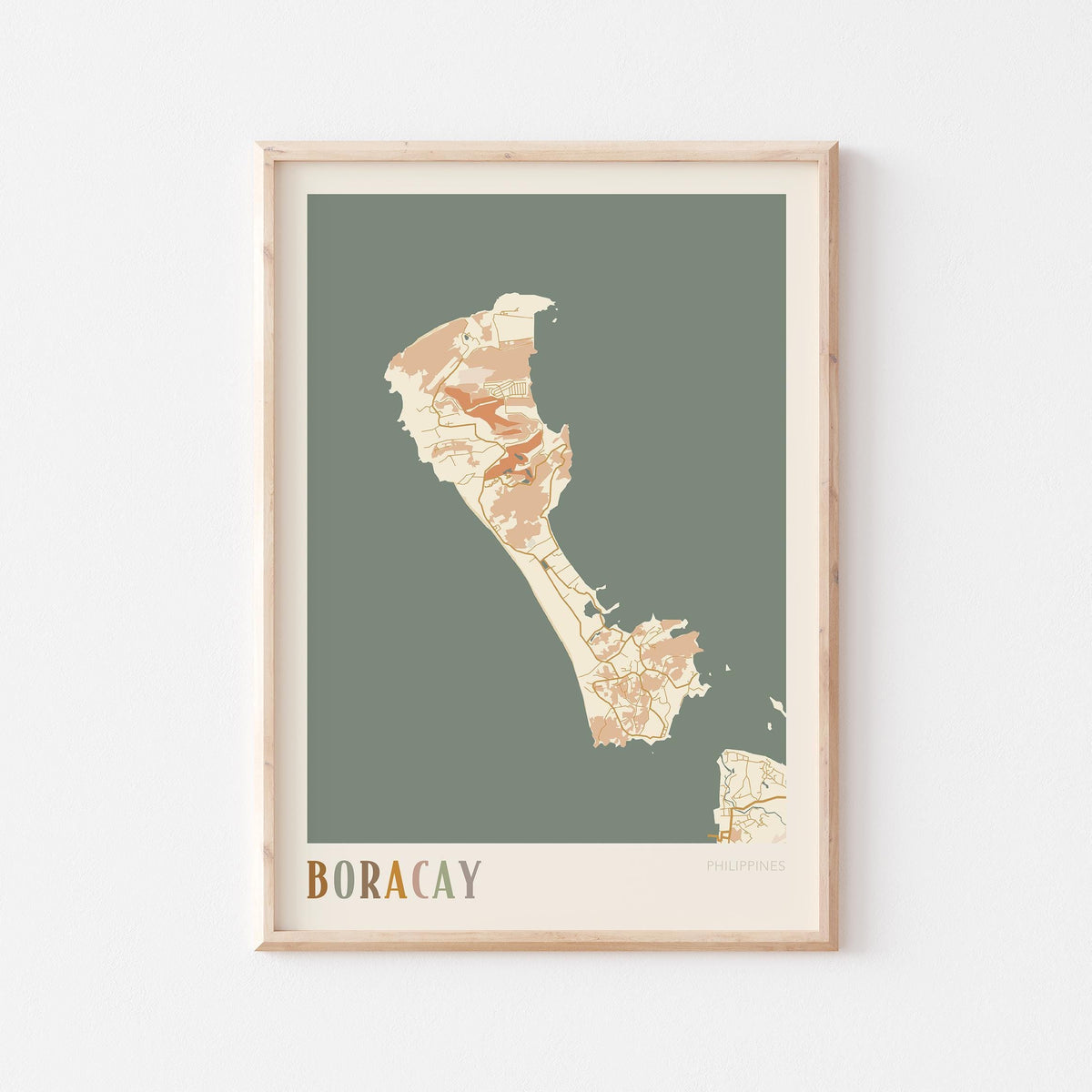 boracay, philippines map poster - image 1
