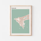 dakar, senegal map poster - image 1