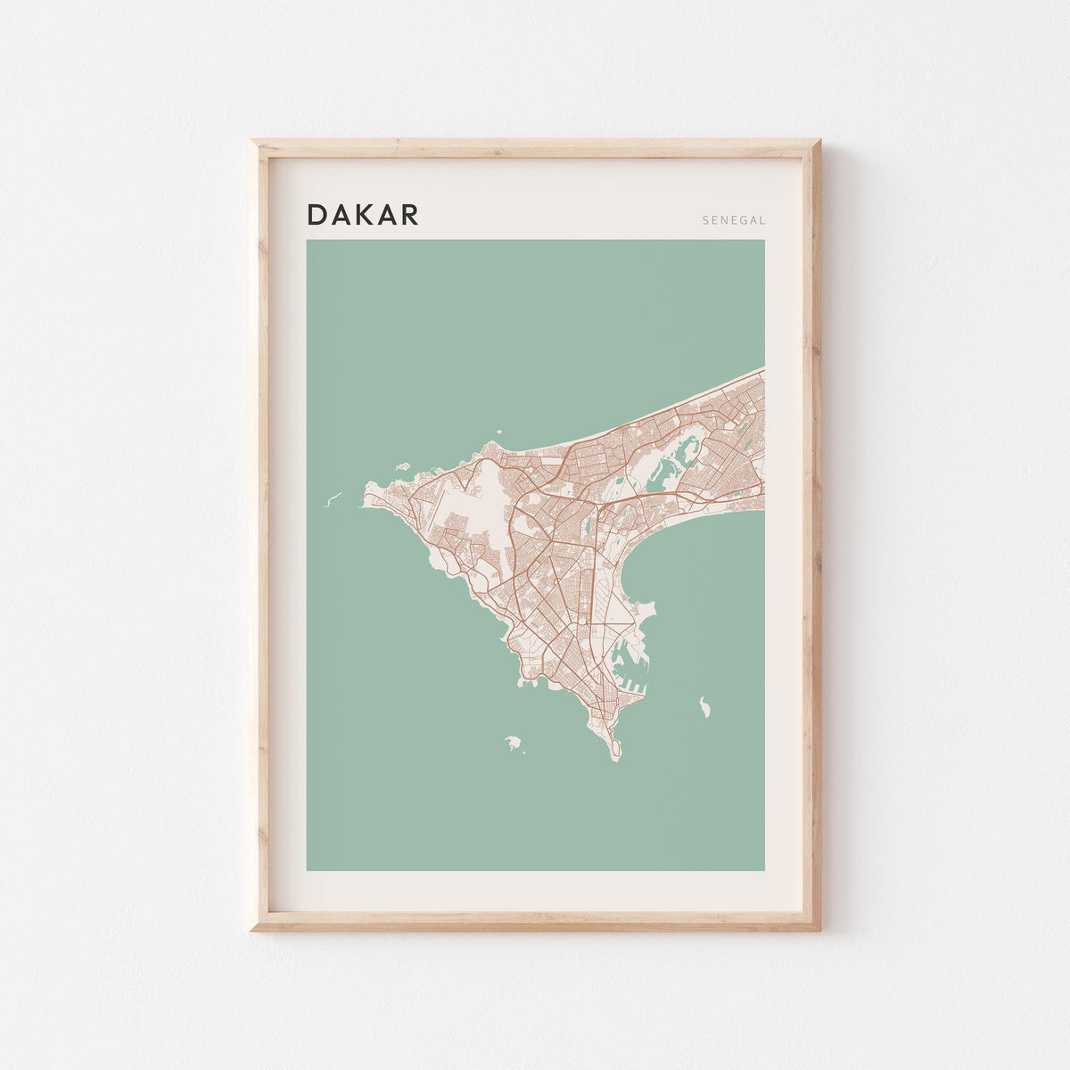 dakar, senegal map poster - image 1