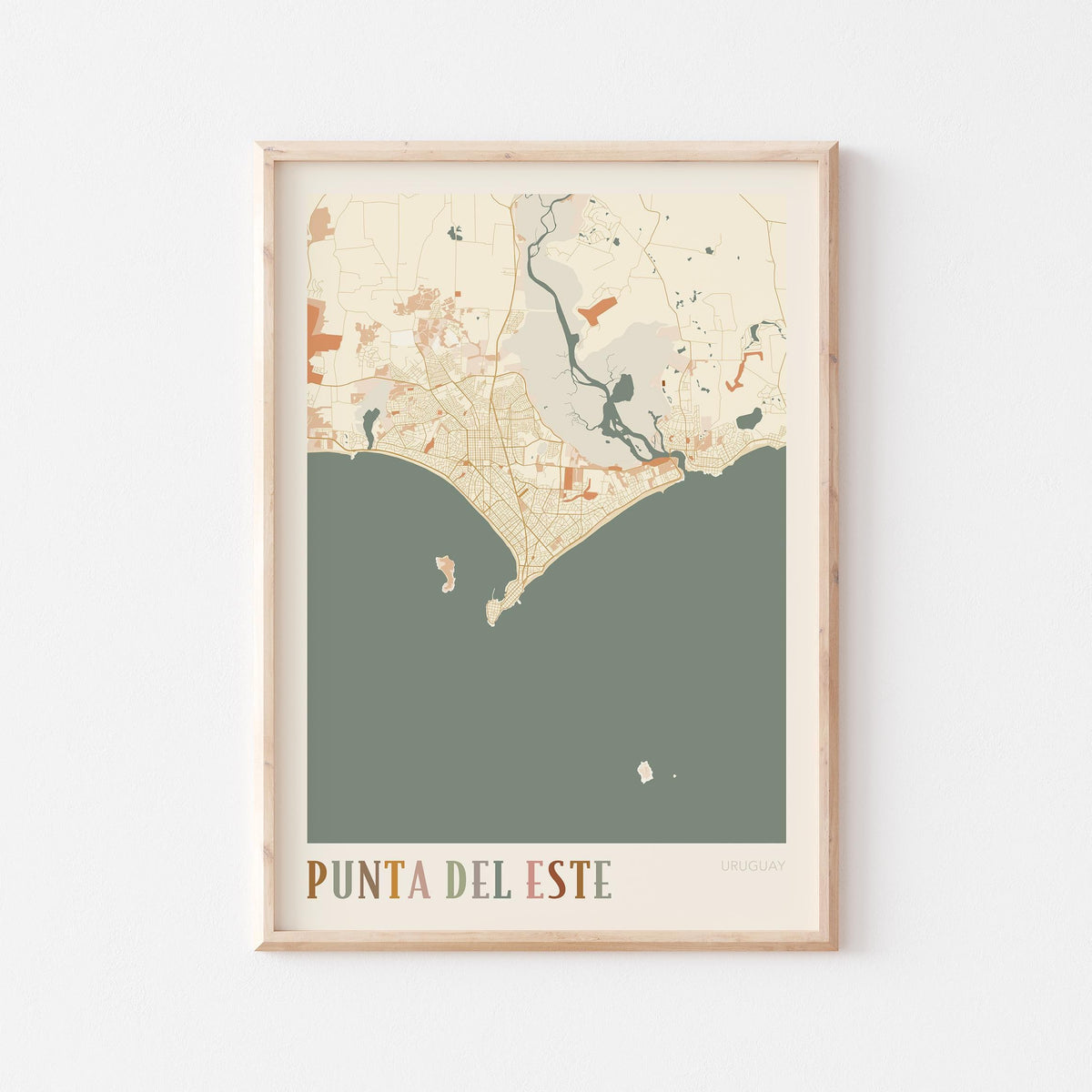 punta del este, uruguay map poster - image 1