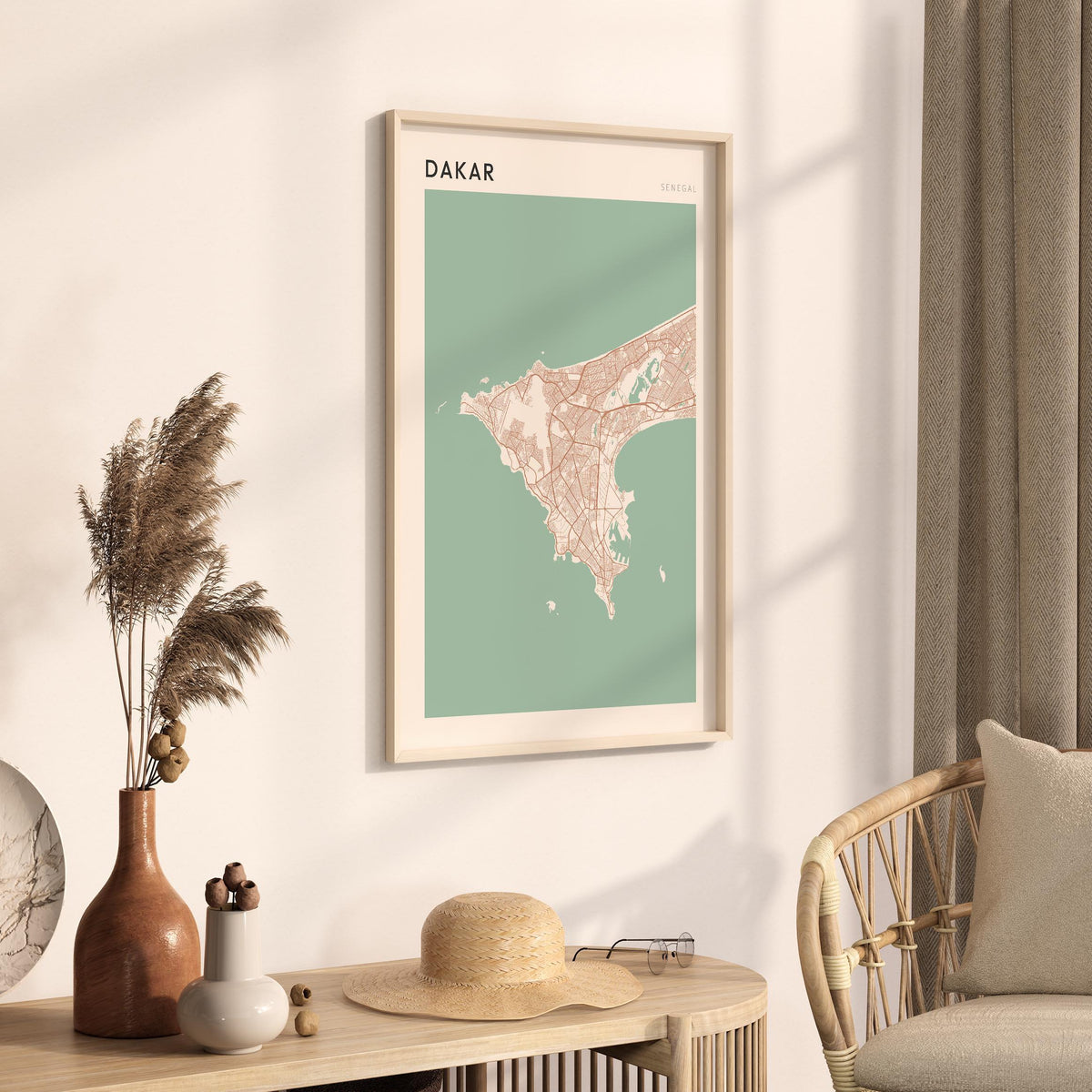 dakar, senegal map poster - image 2