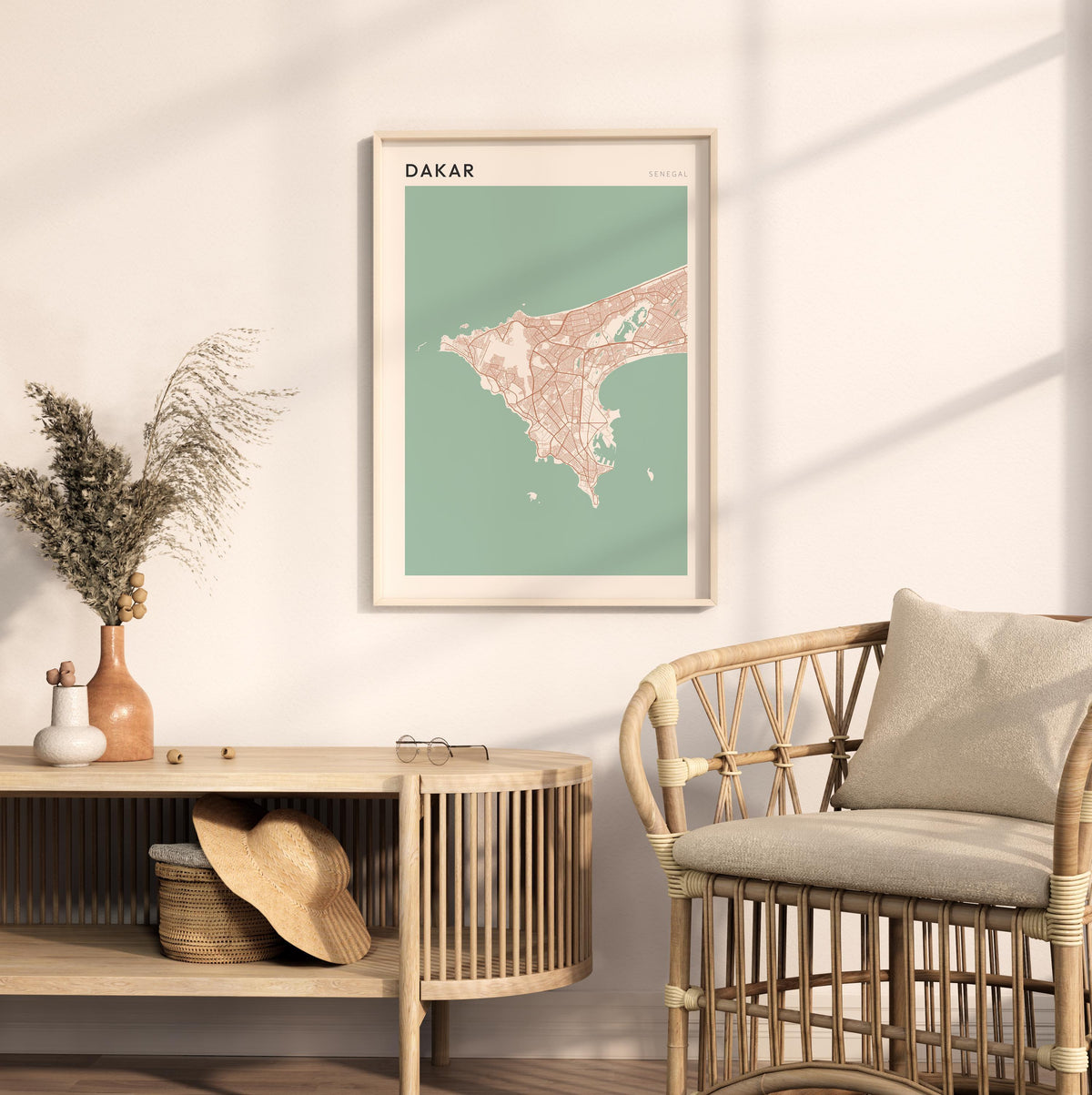 dakar, senegal map poster - image 3