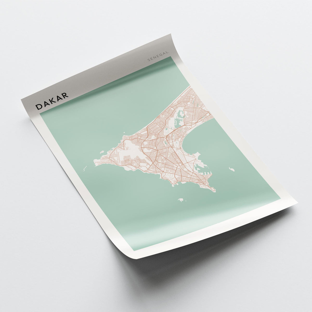dakar, senegal map poster - image 4