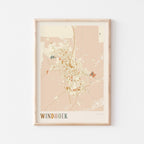 windhoek, namibia map poster - image 1