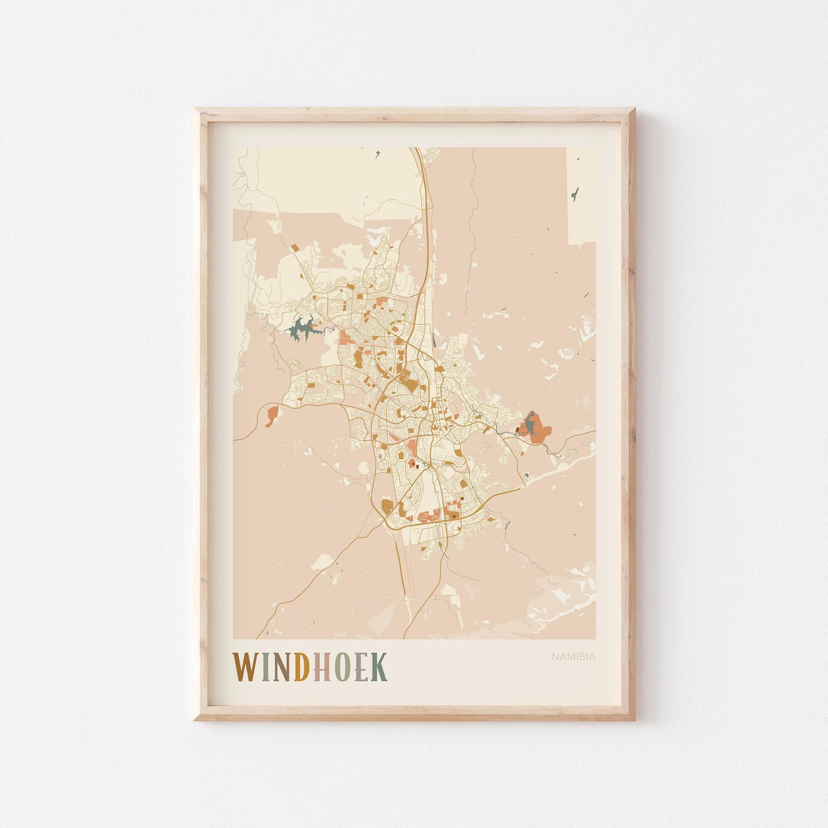 windhoek, namibia map poster - image 1
