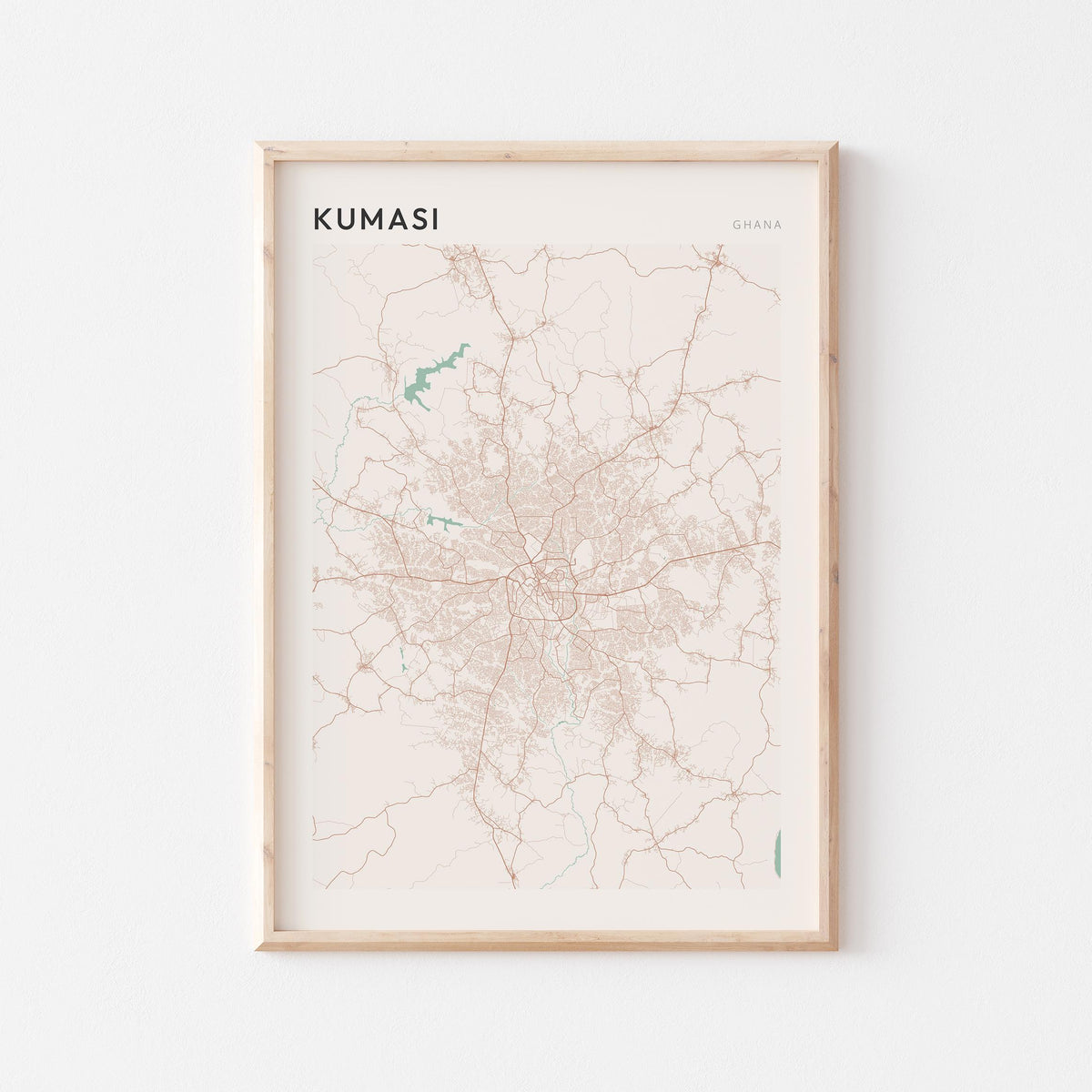 kumasi, ghana map poster - image 1