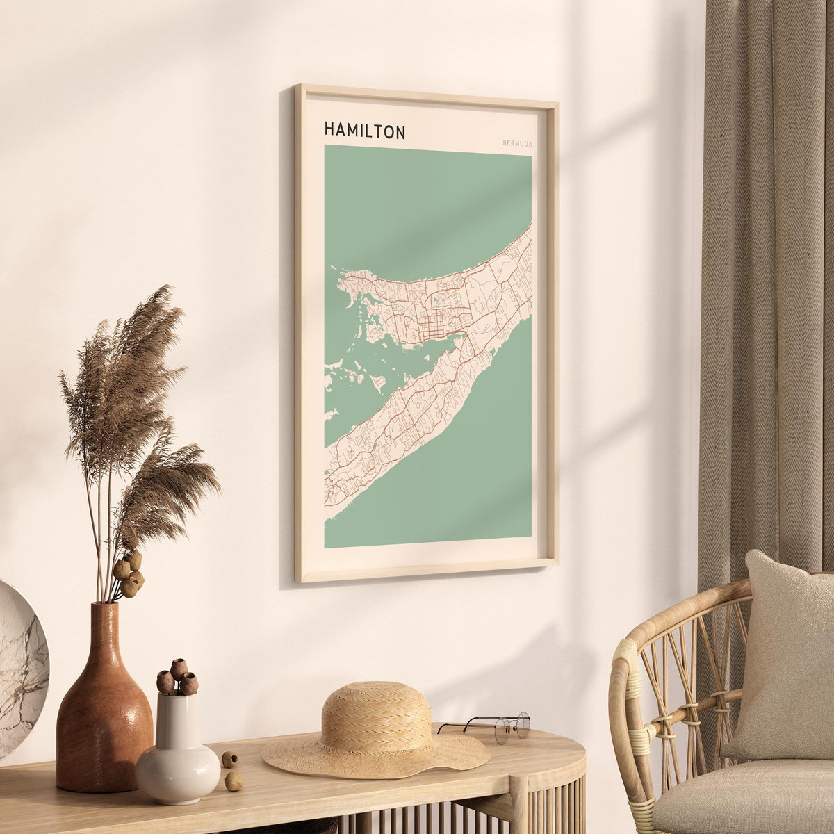 hamilton, bermuda map poster - image 2