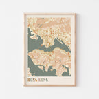 hong kong, china map poster - image 1