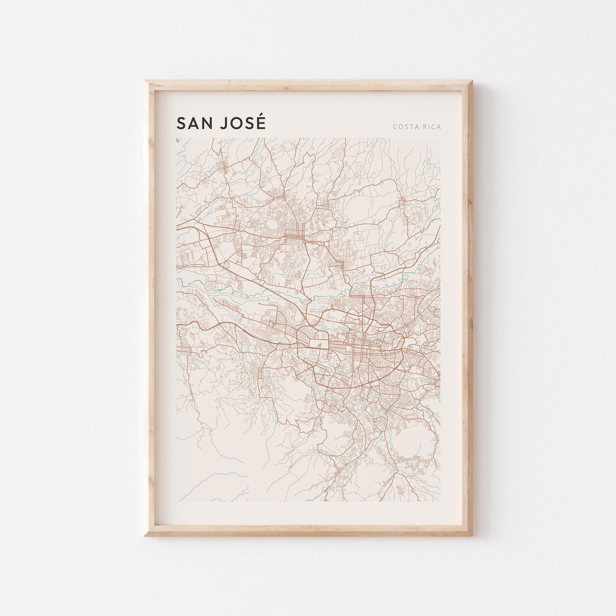 san jose, costa rica map poster - image 1